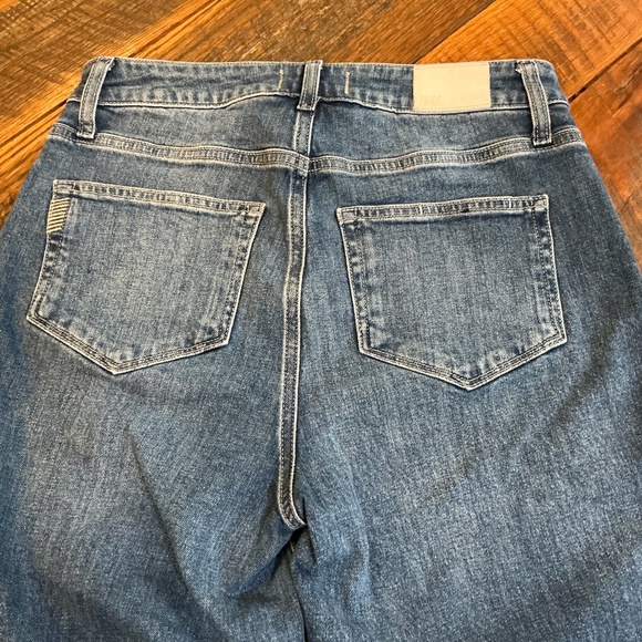Paige Anessa Exposed Button Fly Wide Leg Jeans Blue Size 28 High Rise - Picture 9 of 14